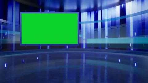 3D Virtual News Studio Green Screen Back... | Stock Video | Pond5