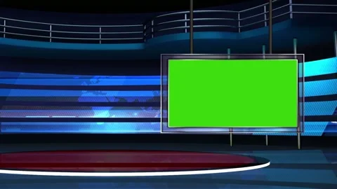 3d Virtual News Studio Set Green Screen | Stock Video | Pond5