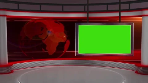 3d Virtual News Studio Set Green Screen | Stock Video | Pond5