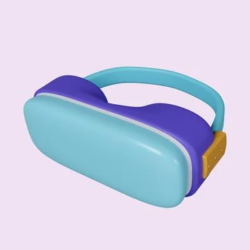 3d virtual reality glasses. icon isolated on purple background. 3d rendering Stock Illustration