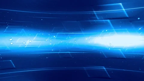 3D Virtual Studio, News Studio Background Abstract blue glass mosaic tunnel Stock Footage 280226801