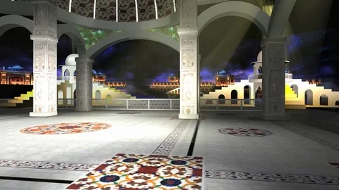 3D Virtual Studio Set Mosque Background | Stock Video | Pond5