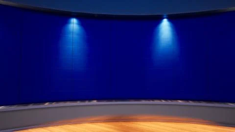 3d Virtual TV Studio_3D illustration Stock Illustration