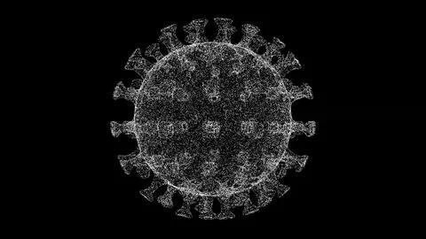 3D Virus on black background. Microscope virus close up. Medical concept. F.. Stock Illustration