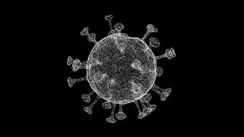 3D Virus on black background. Microscope virus close up. Medical concept. For Stock Illustration