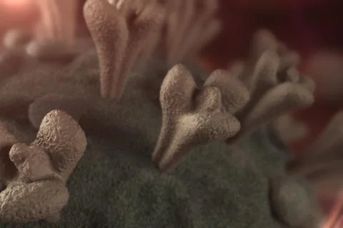 3D Virus Close Up Stock Illustration
