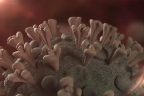 3D Virus Close Up Stock Illustration