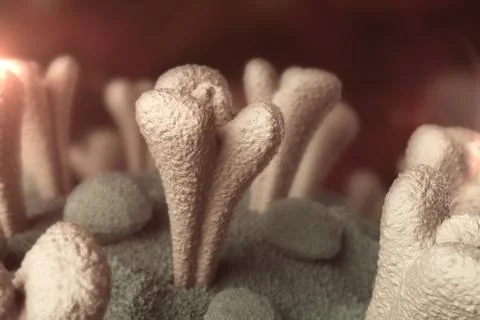 3D Virus Close Up Stock Illustration