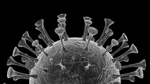 3D Virus Covid 19 Gray Looped With Luma Matte Stock Footage 127163375