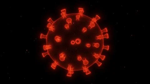 3D virus floating on a black space background イラスト素材