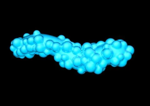 3d virus model on black background, 3d rendering illustration Stock Illustration