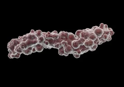 3d virus model on black background, 3d rendering illustration Stock Illustration