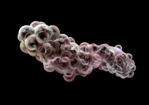 3d virus model on black background, 3d rendering illustration Stock-Illustration