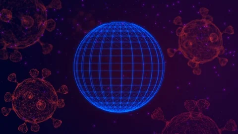 3D Virus model of Coronavirus outbreak Stock Footage 126449090