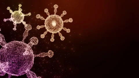 3D Virus model of Coronavirus outbreak Stock Footage