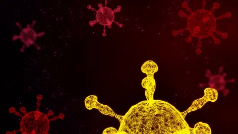 3D Virus model of Coronavirus outbreak Stock Footage 126468250
