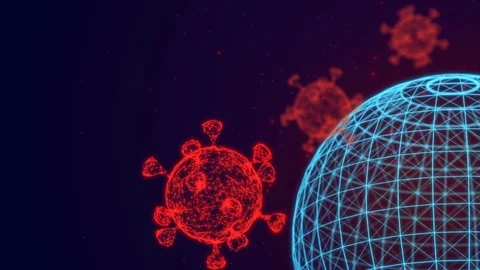 3D Virus model of Coronavirus outbreak Stock Footage 126471652