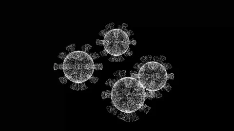 3D Virus rotates on black background. Microscope virus close up Stock Footage 241344470
