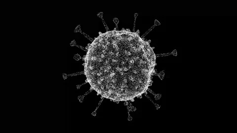 3D Virus rotates on black background. Microscope virus close up Stock Footage 241344534