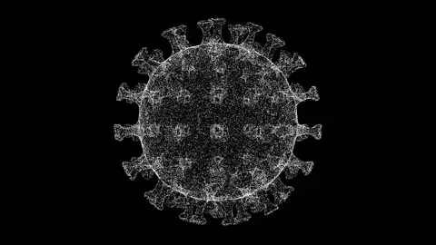 3D Virus rotates on black background. Microscope virus close up Stock Footage 241711679