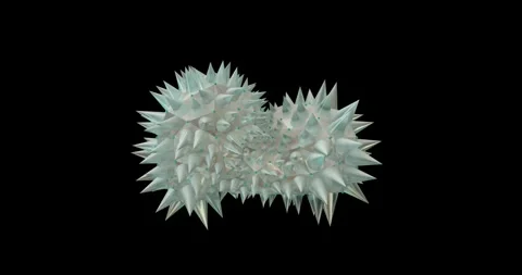 3D Virus-like Structure with Spiked Geometry on Black Background Stock-Footage 284449402