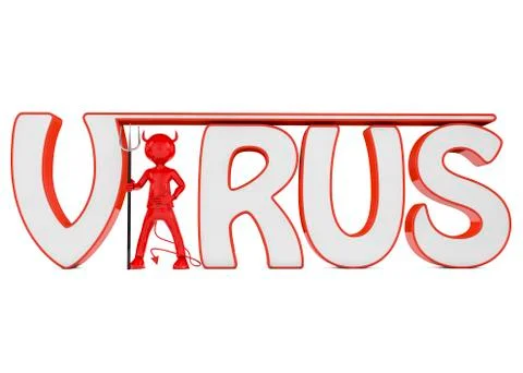3d virus text Stock Illustration