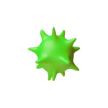 3D virus vector. Green microbial round cell. Bacteria. Stock Illustration