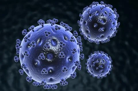 3d virus in white background. Stock Illustration
