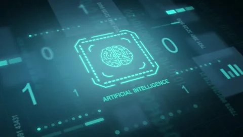 3D visual concept of an artificial intelligence data Stock Footage 258851489