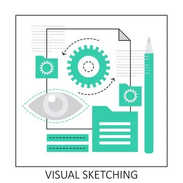 3d visual sketching Ilustración de archivo