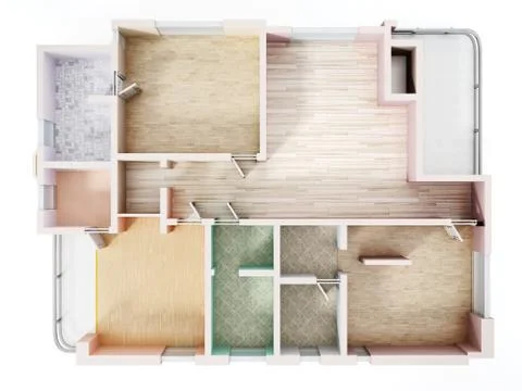 3D visualisation of a luxurious flat. 3D illustration Stock Illustration