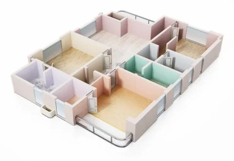 3D visualisation of a luxurious flat. 3D illustration Stock Illustration