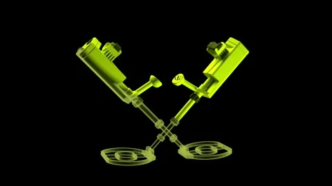 3D Visualisation, Military Object Rotating on Black Background, 動画素材 261851692