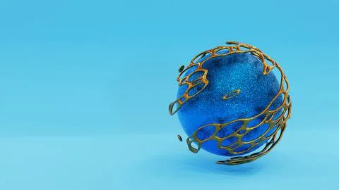 3d visualization abstract metal ball Stock Illustration