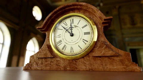 3d visualization of an antique clock made of wood Stock Footage 168526232