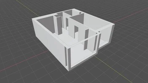 3D visualization of the apartment plan in a professional program Illustrazione stock