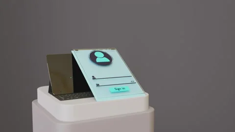 3d visualization of the authorization menu on a smartphone 스톡 동영상 238664996