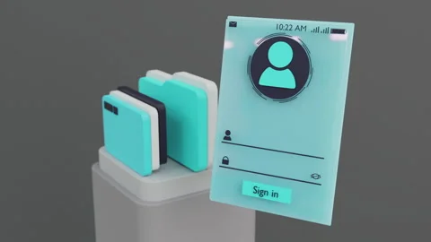 3d visualization of the authorization menu on a smartphone Stock Footage 238778435