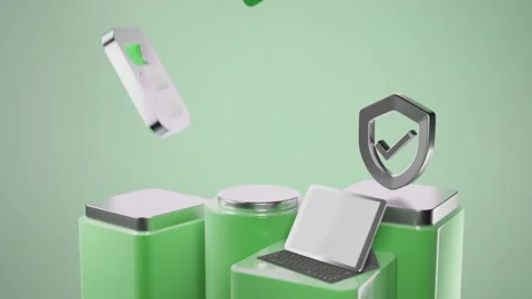 3d visualization bank card over a pedestal Stock Footage 238430448