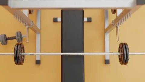 3d visualization the barbell rises and falls Stock Footage 157906408
