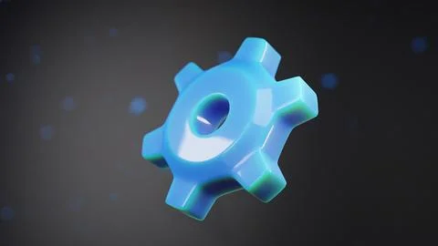 3d visualization of the blue gear Stock Illustration