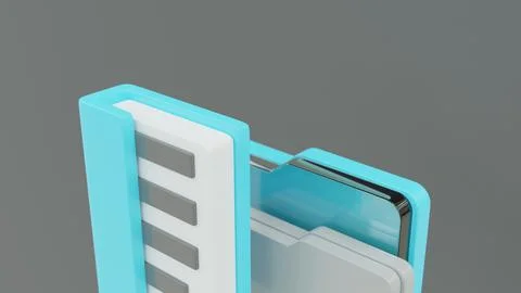 3d visualization of a book folder in a computer Stock Illustration