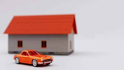 3d visualization buying a house and a car Stock Footage 158921521