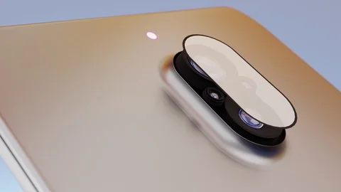 3D visualization of the camera in the smartphone Stock Footage 124944694