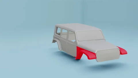 3d visualization of the car body Видео 153283563