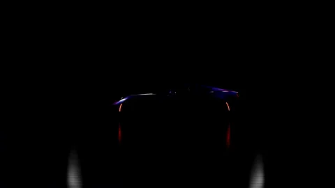 3D visualization of a car in the dark Stock Footage 142052377