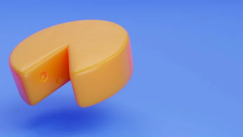 3d visualization of a cheese circle on the background Stock Footage 200699823