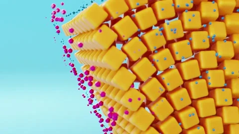 3d visualization of a cube of cheese Stock Footage 238430415