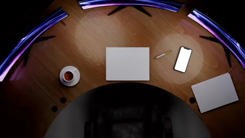 3d visualization of the desktop from above Stock Footage 158699347