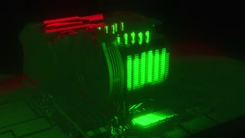 3D visualization of the fan on the processor Stock Footage 126091151
